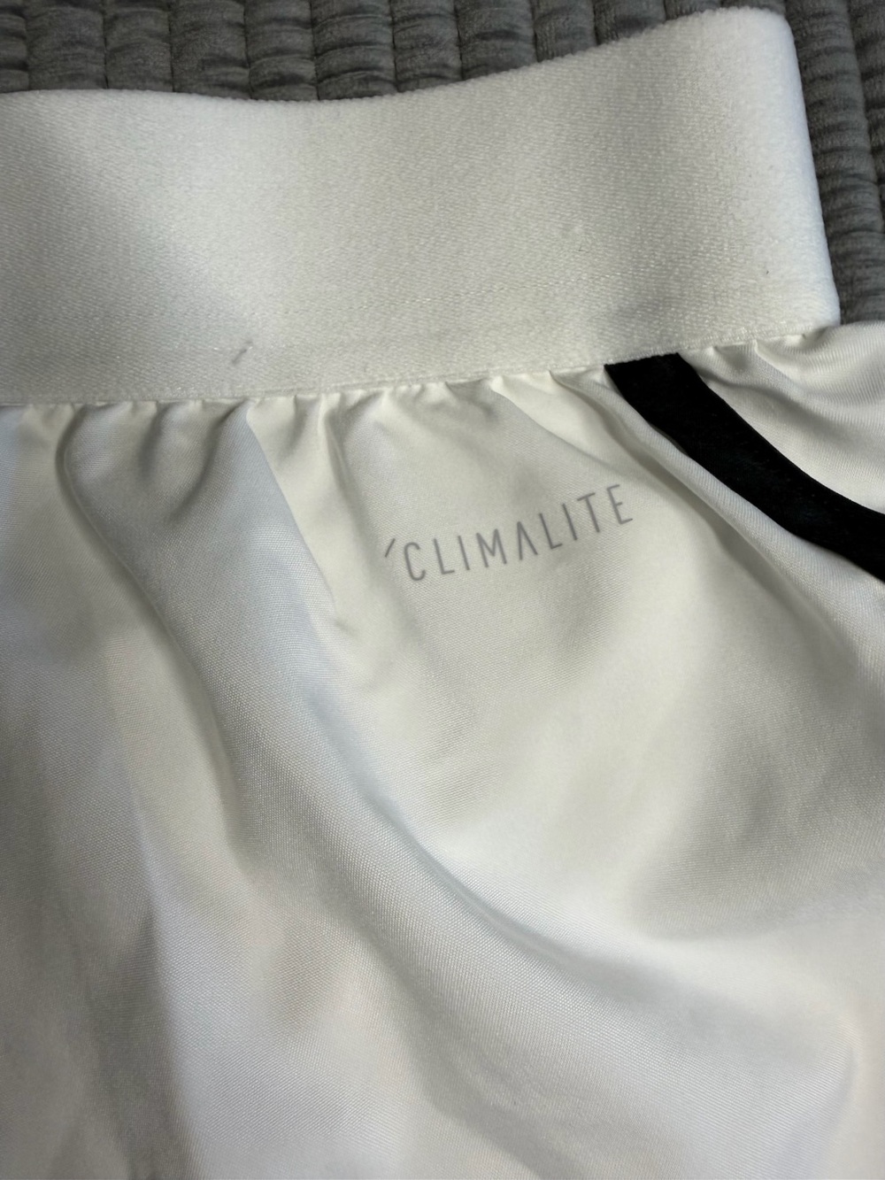 adidas White Climalite Shorts with Black Accent MED - Picture 3 of 4